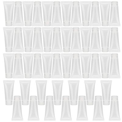 Empty Travel Squeeze Bottles, 20 mL, Portable Clear Plastic Tubes for Shampoo, Lotion, Cream, Toiletries, 50-Pack