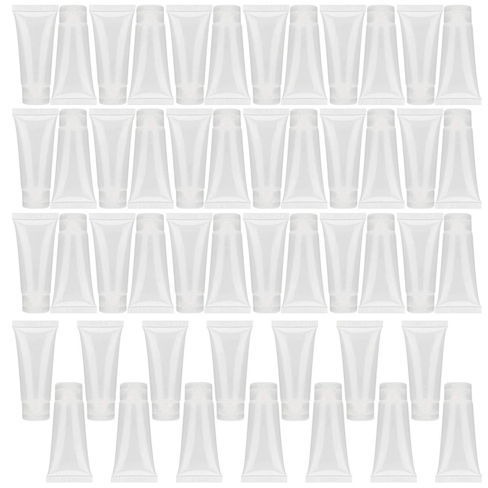 Empty Travel Squeeze Bottles, 20 mL, Portable Clear Plastic Tubes for Shampoo, Lotion, Cream, Toiletries, 50-Pack