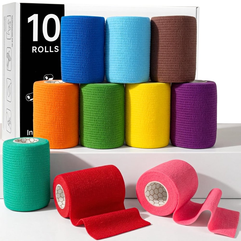Rokehr Self-Adhering Bandage, 10 Rolls, 3 in x 4.9 yd