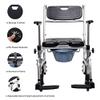 Shower Chair with Adjustable Armrests, PU Backrest and Removable Footrests, Supports 150 kg view 2