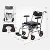 Shower Chair with Adjustable Armrests, PU Backrest and Removable Footrests, Supports 150 kg view 4