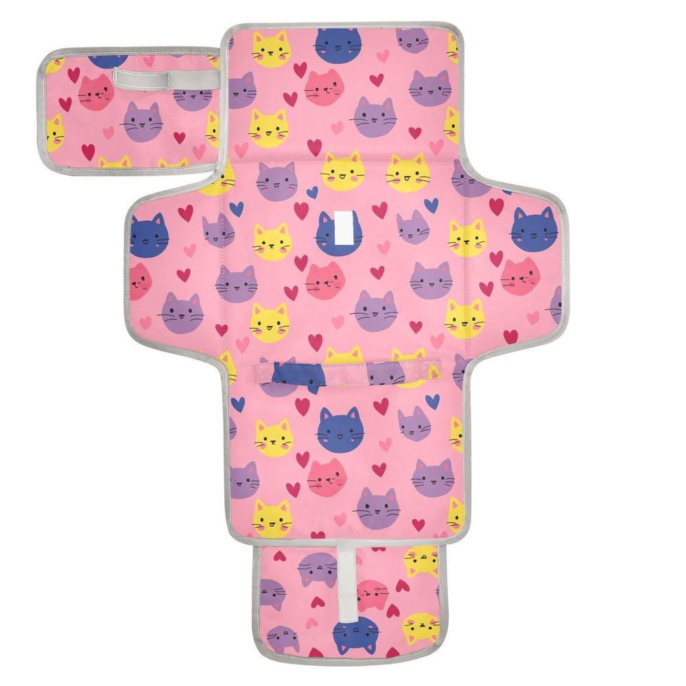 Reusable Baby Changing Pad with Tissue Pocket, Portable Changing Mat for Babies, Moms and Dads