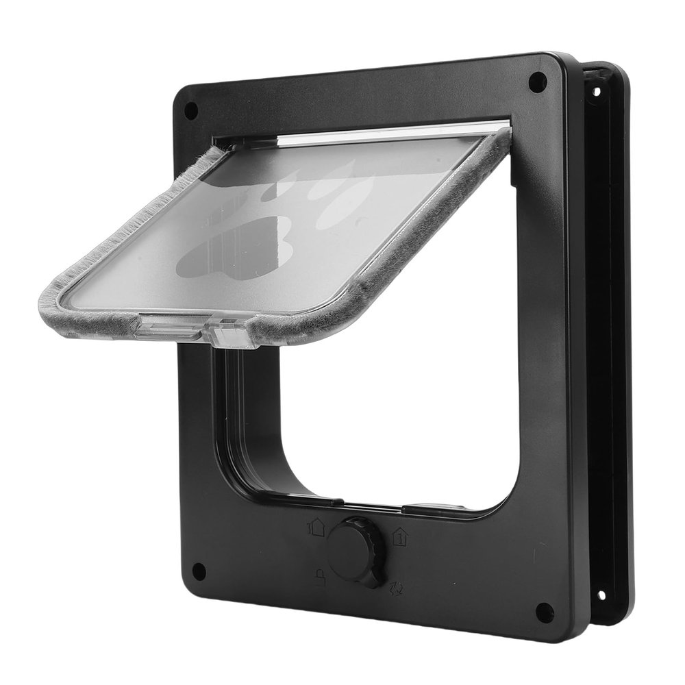 Asixxsix Cat Door, 4-Way Locking, Weather-Resistant ABS Pet Door, Size L