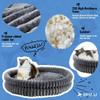 Quppa Round Plush Cat Bed, Washable Dog Bed for Winter, Warm, Non-Slip, Machine Washable, 19.7 x 19.7 x 6.3 in, Gray view 3