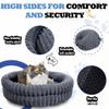 Quppa Round Plush Cat Bed, Washable Dog Bed for Winter, Warm, Non-Slip, Machine Washable, 19.7 x 19.7 x 6.3 in, Gray view 4