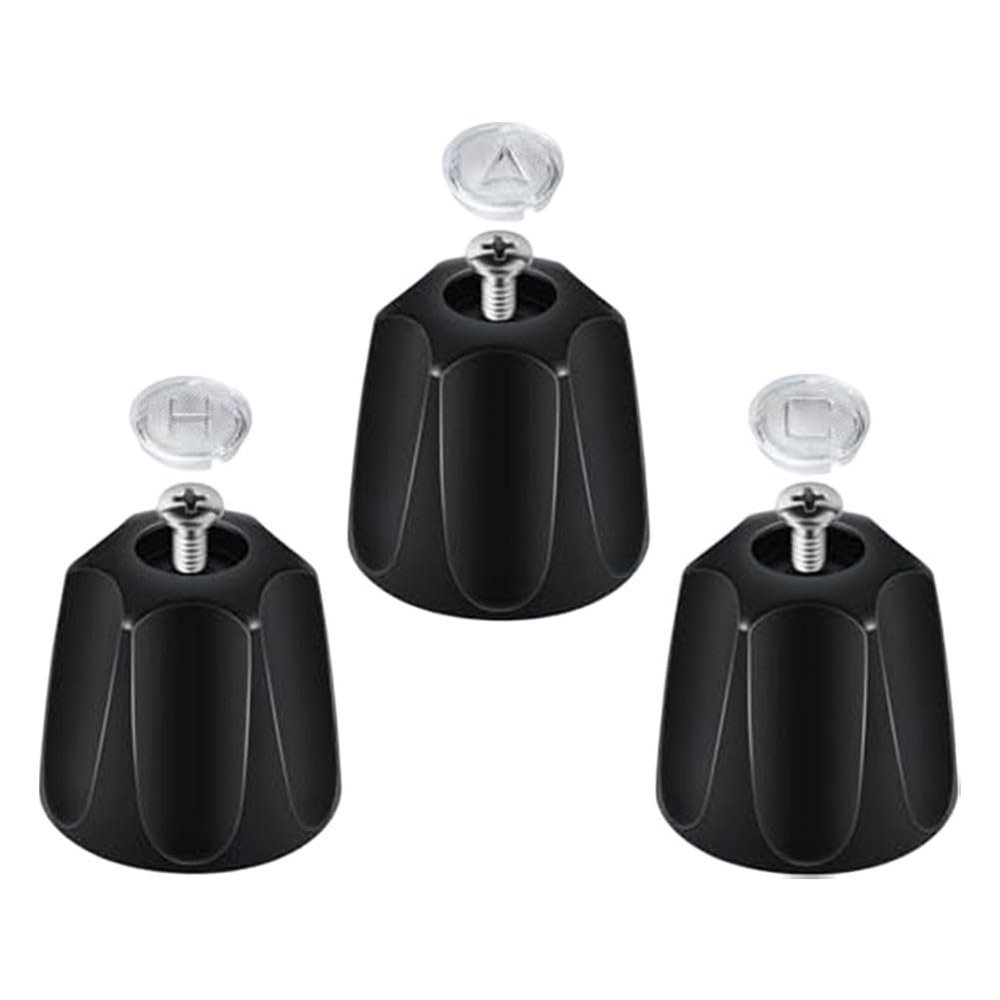 Opatiny 3-Piece Black Shower Knob Replacement Set