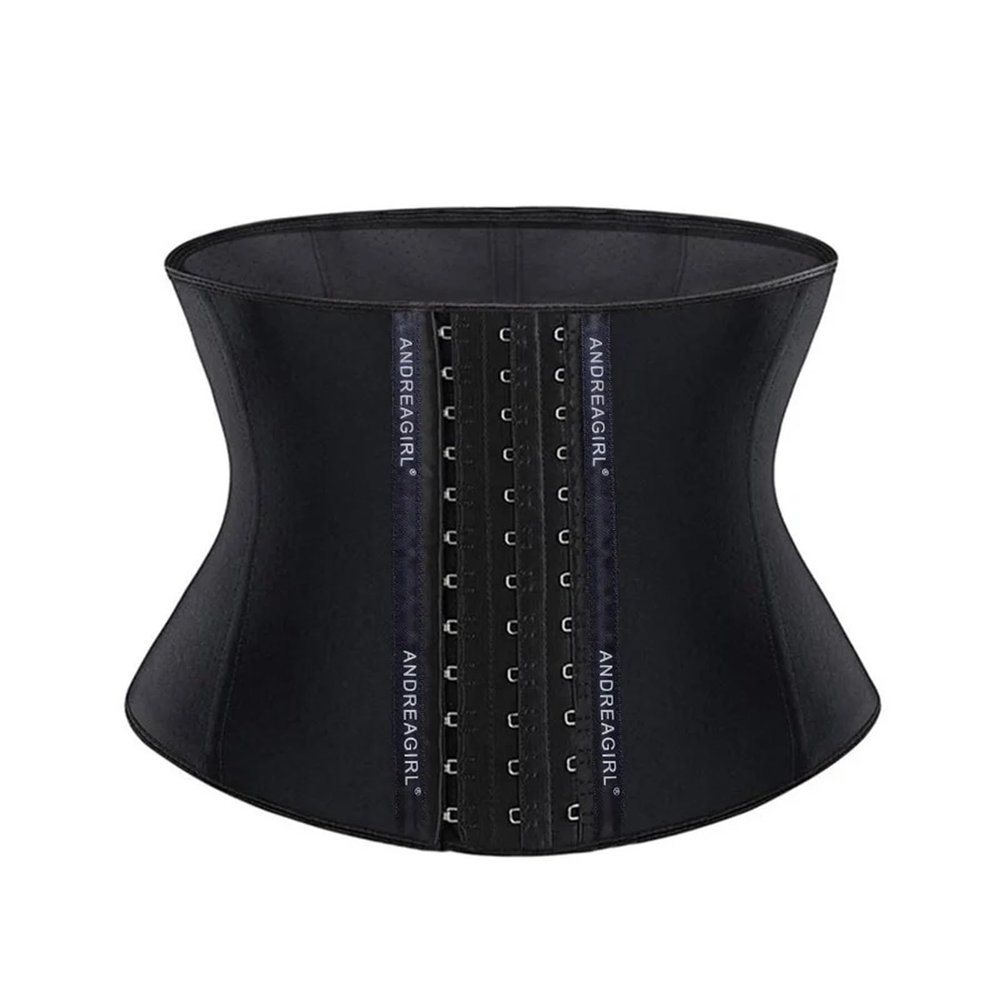 22 cm Short 3-Layer Latex Waist Trainer Corset with 9 Steel Bones (M)