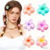 Vyloky Set of 6 Flower Hair Clips, Pastel Acrylic Hair Claws, 4 cm, Non-Slip, for Women, Pink, Turquoise, Purple (8) view 1