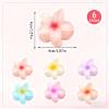 Vyloky Set of 6 Flower Hair Clips, Pastel Acrylic Hair Claws, 4 cm, Non-Slip, for Women, Pink, Turquoise, Purple (8) view 2