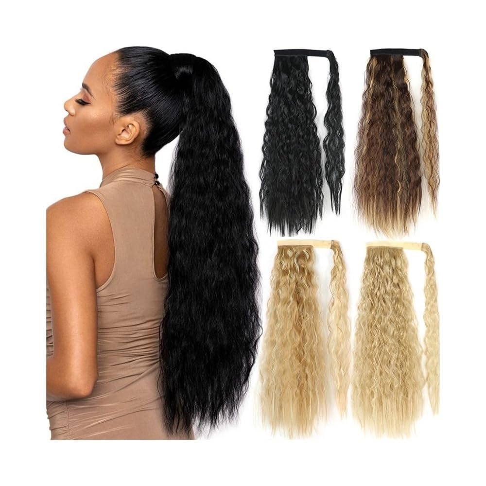 22-Inch Wavy Synthetic Wrap-Around Clip-In Ponytail Extension