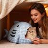 Generico Heated Cat Bed, Cozy Velvet Shark-Shaped Cave, 43 x 40 x 31 cm view 2