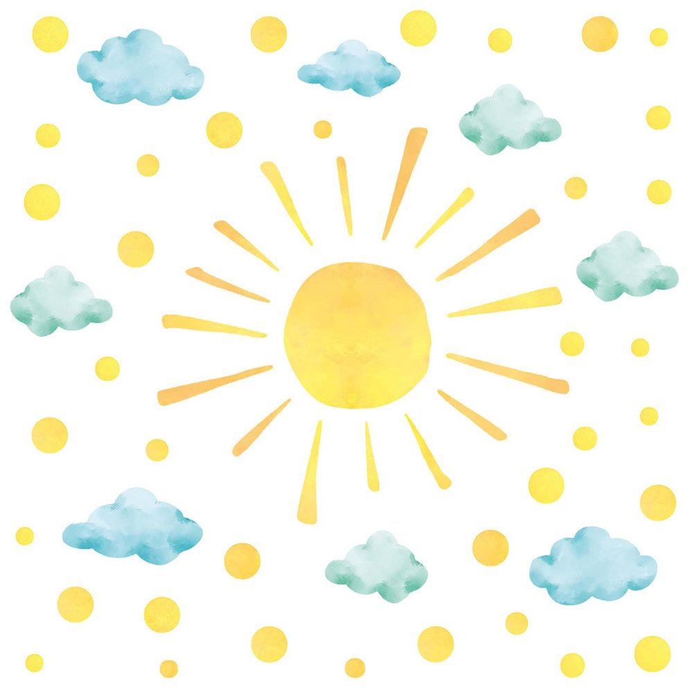FUFUQUARE Cartoon Sun Wall Stickers for Kids' Rooms