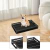Indoor Dog Potty with Mesh Grate, Washable Tray and Drawer, Black, L view 4