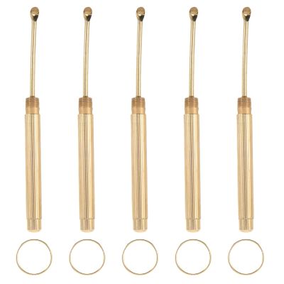 Portable Gold Metal Earwax Spoons, 5-Pack