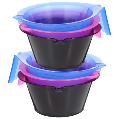 jojofuny 6 Transparent Hair Dye Bowls, Durable ABS with Scale and Triangular Base, Random Color