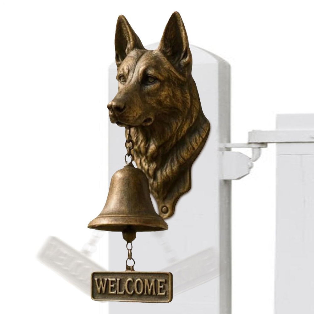 Rustic Wall-Mounted Dog Welcome Doorbell