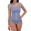Women's Leather Corset Shapewear Top with Bust Pads and Butt Lift view 1