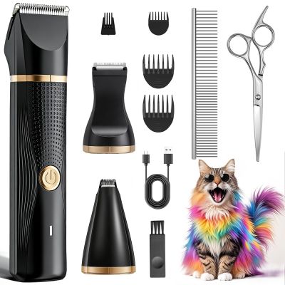 Bautrium 3-in-1 Cat Grooming Clipper Set with Paw Trimmer