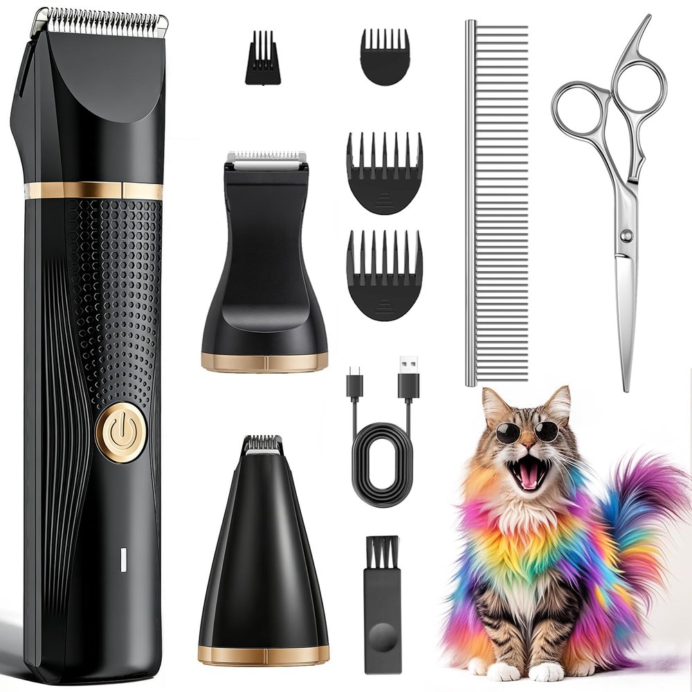 Bautrium 3-in-1 Cat Grooming Clipper Set with Paw Trimmer