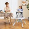 DREAMADE Multifunctional Baby High Chair, Height-Adjustable with Double-Sided Table, Adjustable Tray & Basket, Safety Harness, for Ages 6–36 Months (Gray) view 2