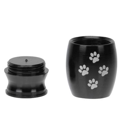 YZYSHA Stainless Steel Pet Cremation Urn with Paw Engraving, Black