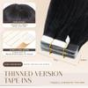 MY-LADY Mini Tape-In Human Hair Extensions, Black, 45 cm, 15 g, Balayage view 3