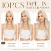 MY-LADY Mini Tape-In Human Hair Extensions, Black, 45 cm, 15 g, Balayage view 4