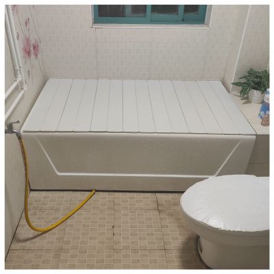 Foldable PVC Bathtub Cover, Dustproof Bathtub Tray for Standard Bathtubs, 0.6 cm Thick, 70 x 115 cm