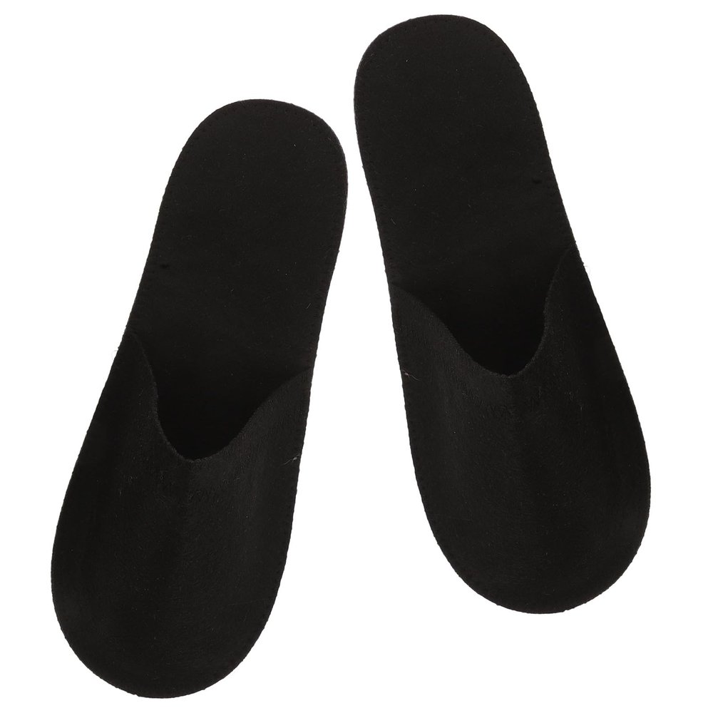 SAFIGLE Felt Guest Slippers, 1 Pair, Black, Non-Slip
