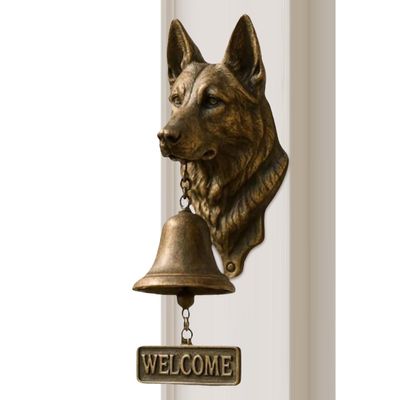 Various Dog Doorbells for Greeting, Vintage Rustic Decorative Bell with Dog Head
