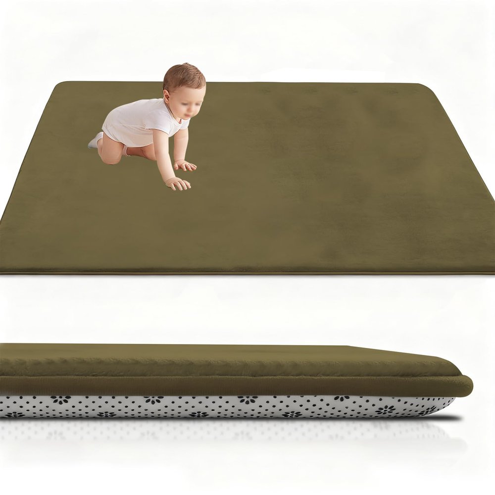 2 cm Thick Baby Play Mat, 80 x 150 cm, Non-Slip Coral Velvet Rug