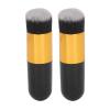 Chubby Makeup Brushes, 2-Piece Set, Soft Synthetic Face Brushes, Black and Gold view 1