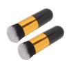 Chubby Makeup Brushes, 2-Piece Set, Soft Synthetic Face Brushes, Black and Gold view 2