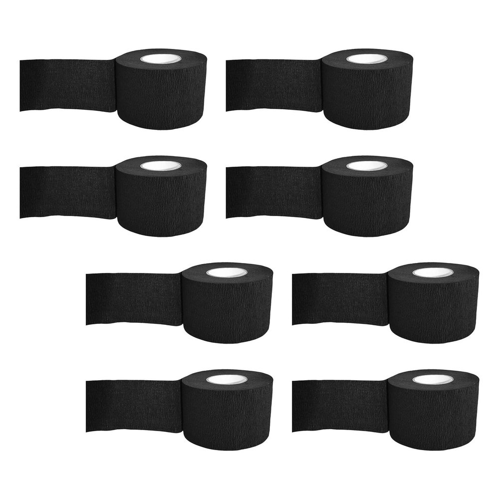 8 Black Disposable Paper Neck Strips for Barbers