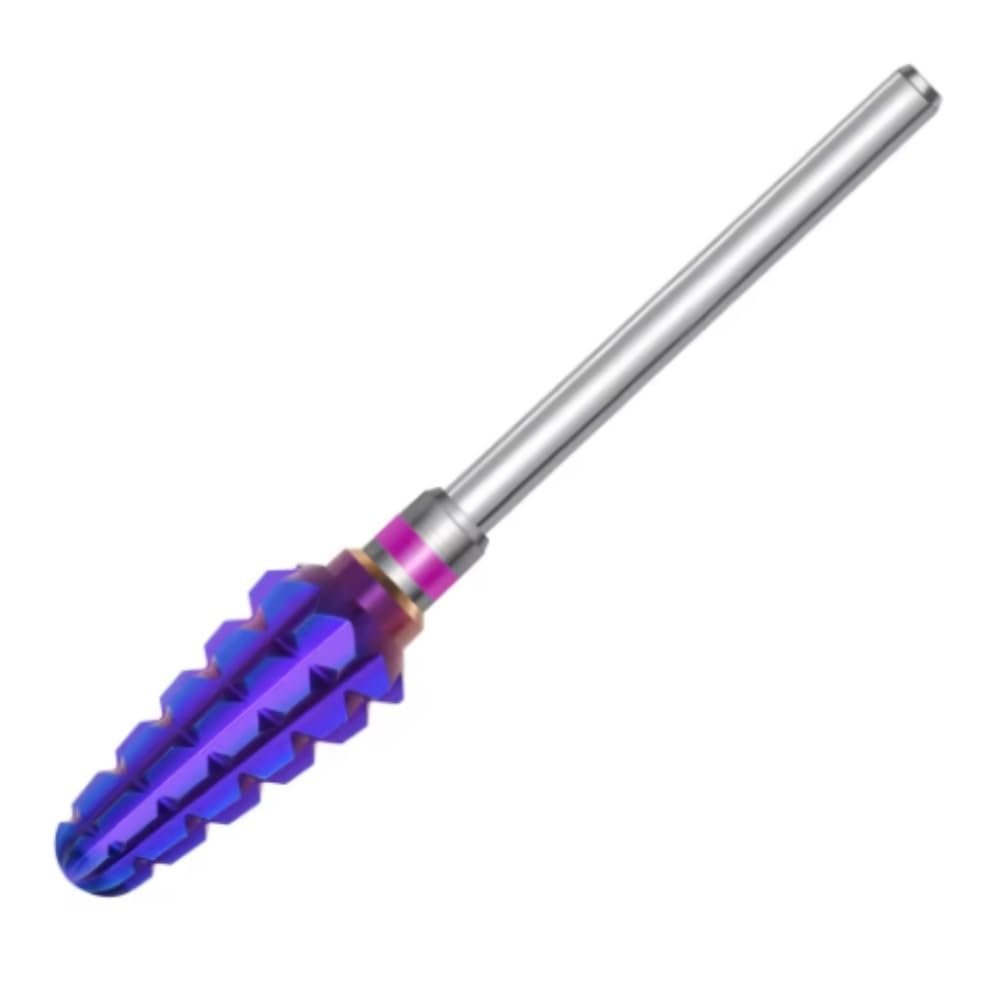 Mozulon 5-in-1 Tornado Carbide Nail Drill Bits, 3/32-Inch, Purple-3XC