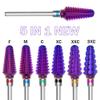 Mozulon 5-in-1 Tornado Carbide Nail Drill Bits, 3/32-Inch, Purple-3XC view 2