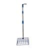 KUIDAMOS Metal Cat Litter Scoop with Long Handle, Adjustable Telescopic Chicken Manure Scoop, Stainless Steel, Blue view 4