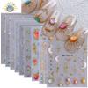 9 Sheets Sun Nail Stickers, Boho 5D/3D Embossed Metallic Designs view 1