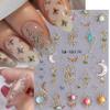 9 Sheets Sun Nail Stickers, Boho 5D/3D Embossed Metallic Designs view 4