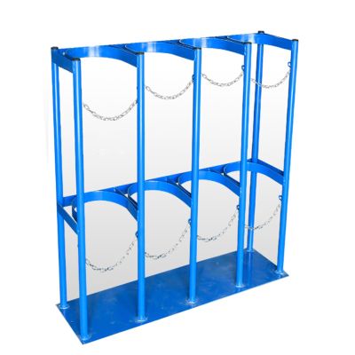 Heavy-Duty Gas Cylinder Holder, Floor- and Wall-Mounted, 33.9-Inch Blue Expansion Tank Stand with Screws