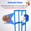 Adjustable Floor-Mount Gas Cylinder Rack, 50-Inch Argon-Acetylene Holder, Blue view 4