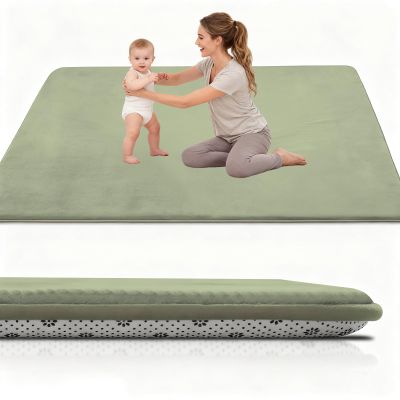 Stqyeiw 2 cm Thick Baby Crawling Mat, 200 x 200 cm, Grass Green