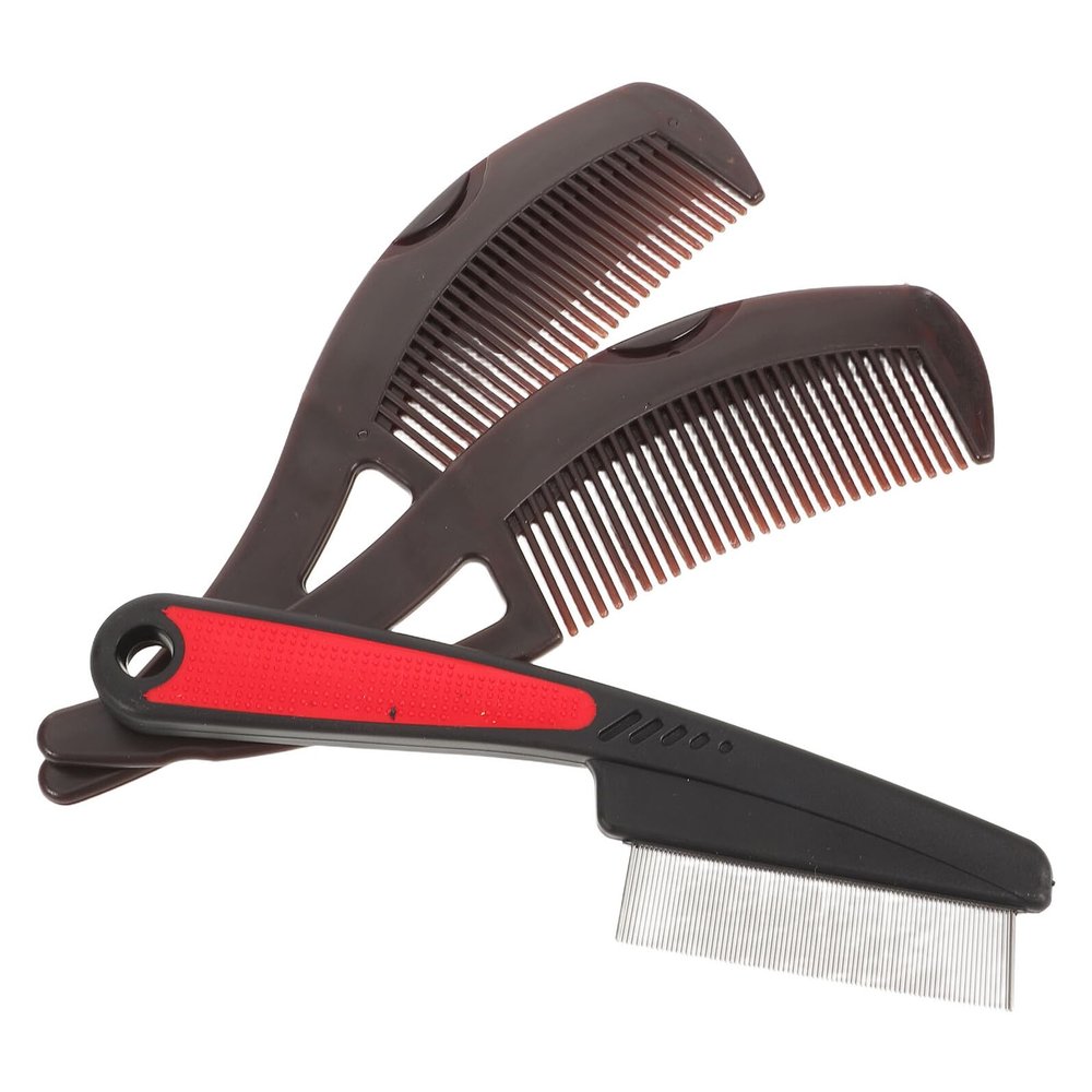 TOYANDONA 3-Piece Stainless Steel and Plastic Pet Comb Set for Dogs and Cats