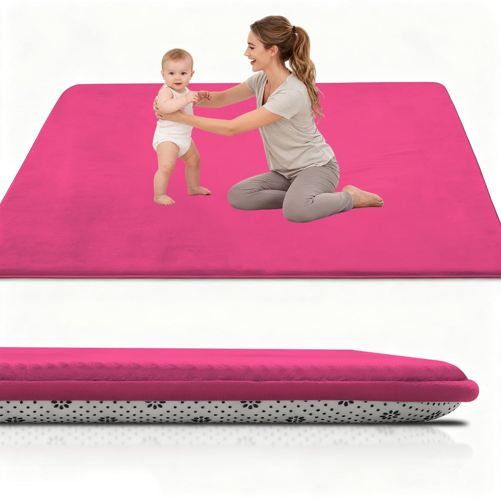 Stqyeiw 2 cm Thick Baby Crawling Mat, 180 x 320 cm, Rose Red