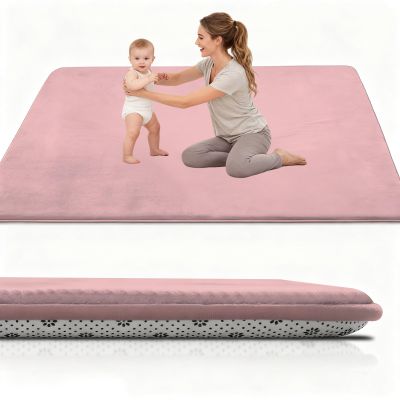 Stqyeiw 2 cm Thick Baby Crawling Mat, 180 x 250 cm, Pink