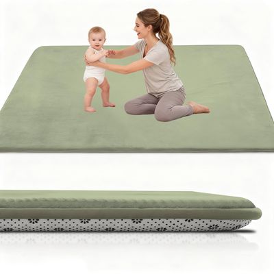 Stqyeiw 2 cm Thick Baby Crawling Mat 40 x 150 cm, Foam-Filled Nursery Rug, Grass Green