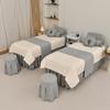 GZKDKZB Beauty Salon Massage Table Bedding Set, White and Gray view 1