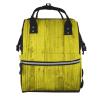 GVYGVY Diaper Bag Backpack for Baby Dolls, Yellow Light Wood-Grain Print view 1