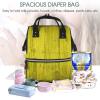 GVYGVY Diaper Bag Backpack for Baby Dolls, Yellow Light Wood-Grain Print view 3