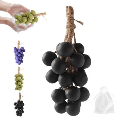 Grape Soap on a Rope, Handmade Grape-Shaped Soap for Face and Body